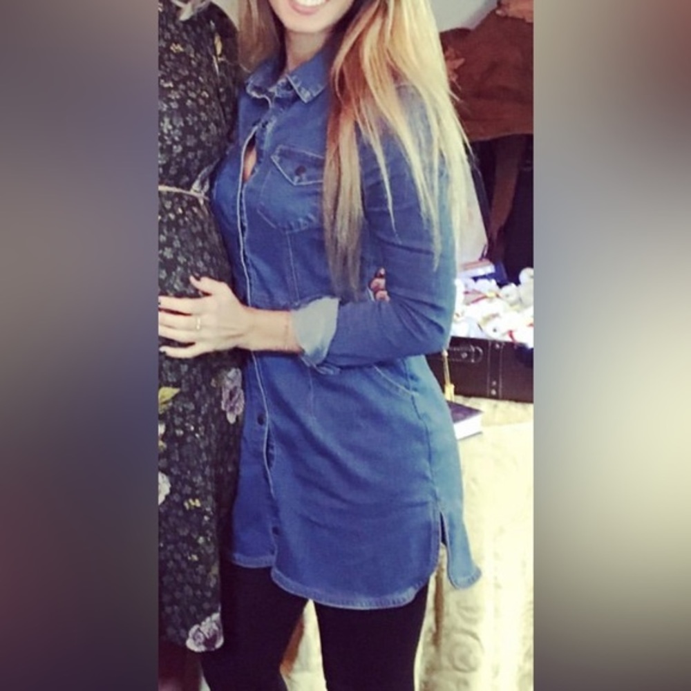 Denim stretchy free people dress